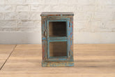 Vintage Reclaimed Wood Rustic Glass Door Cabinet
